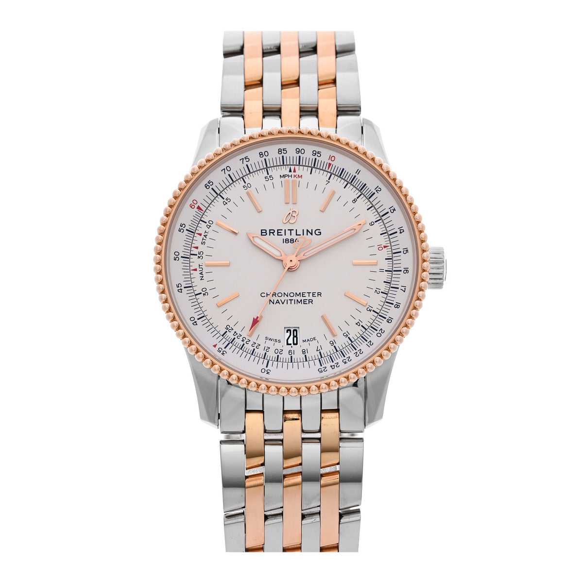 Breitling Stainless Steel 18K Rose Gold 38mm Navitimer Automatic Watch U17325 1 of 5