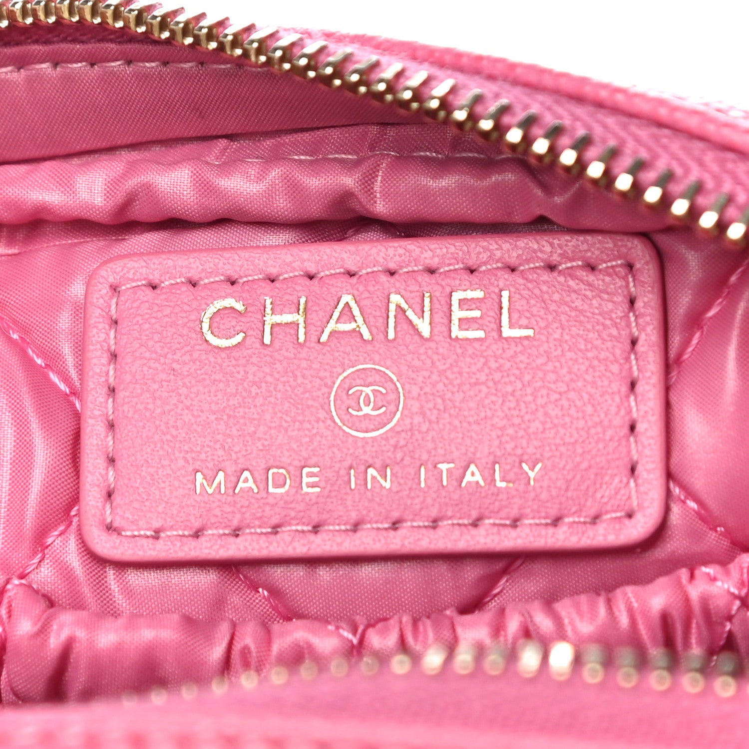 Chanel Caviar Quilted Small Curvy Pouch Cosmetic Case Pink 6 of 11