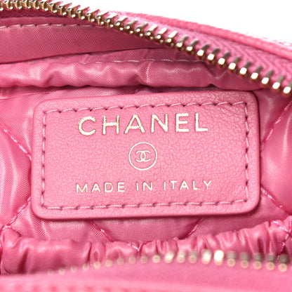 Chanel Caviar Quilted Small Curvy Pouch Cosmetic Case Pink 6 of 11