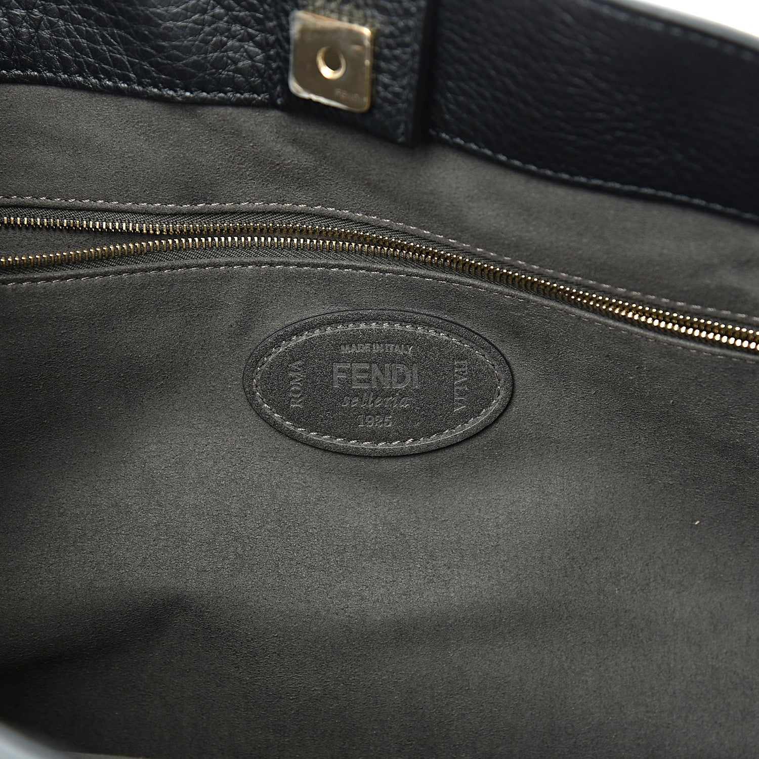 Fendi Cuoio Romano Selleria Medium FF Tote Black 5 of 9