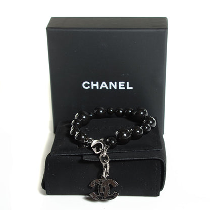 Chanel Glass Bead CC Map Bracelet Ruthenium Black 3 of 6