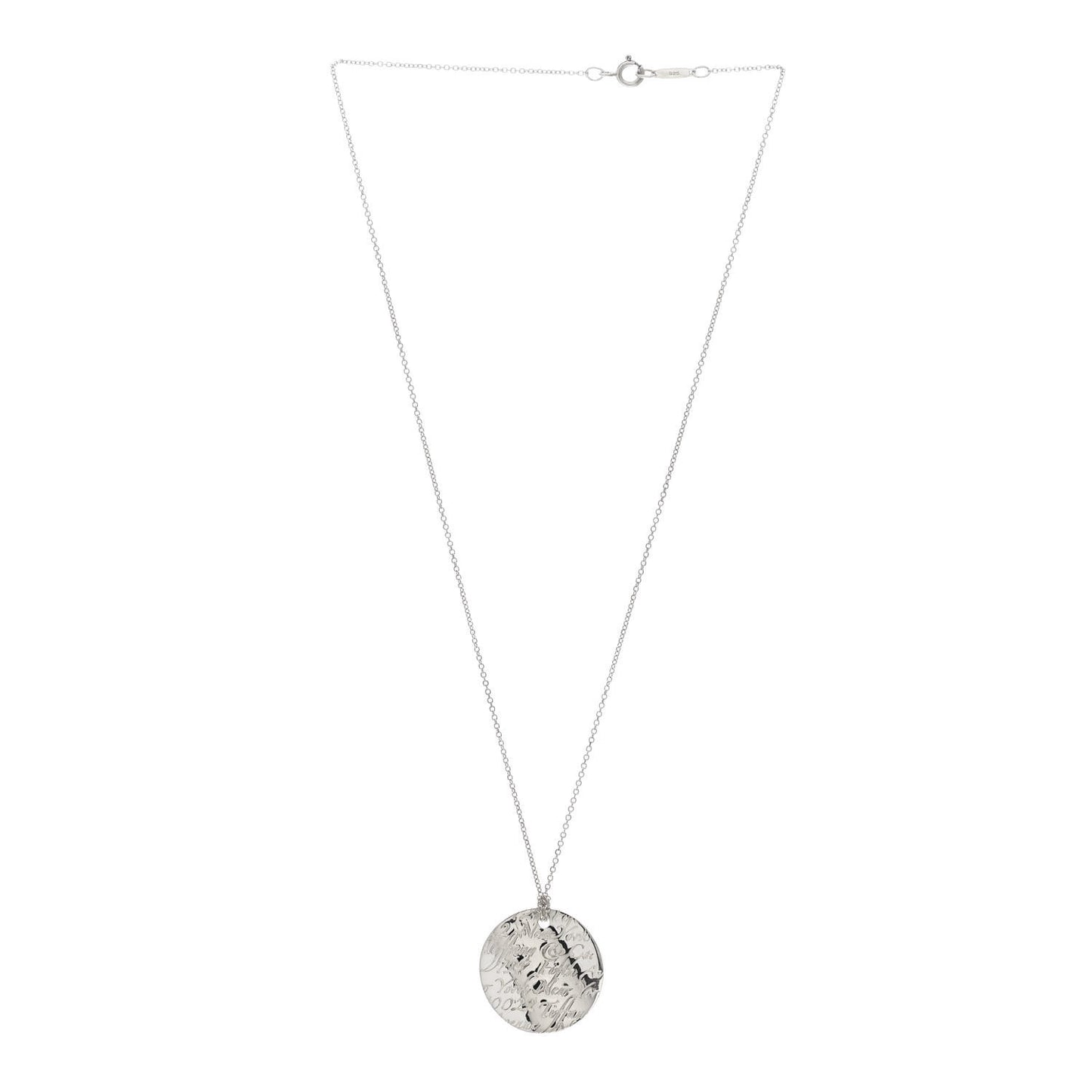 Sterling Silver Notes Round Pendant Necklace
