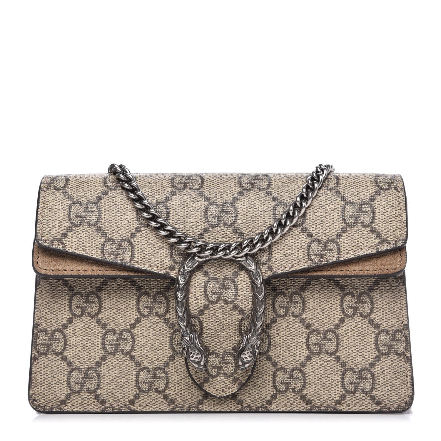 Gucci GG Supreme Monogram Super Mini Dionysus Shoulder Bag Taupe 1 of 9