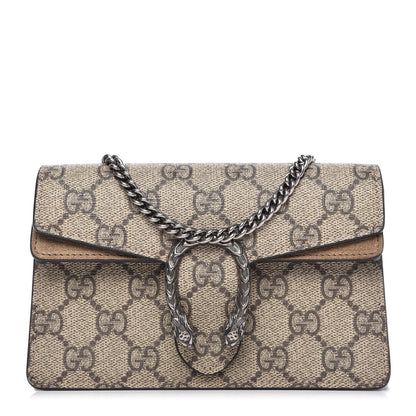 Gucci GG Supreme Monogram Super Mini Dionysus Shoulder Bag Taupe 1 of 9