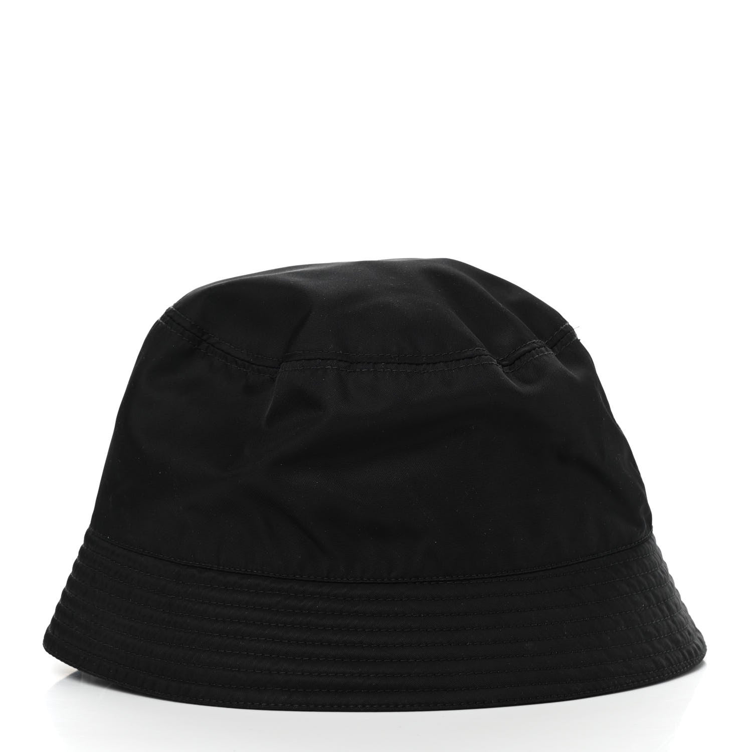 Prada Re-Nylon Metal Triangle Logo Womens Bucket Hat M Black 4 of 9