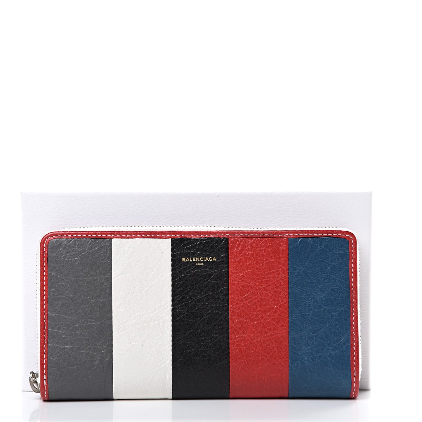 Agneau Arena Multicolore Bazar Continental Zip Around Wallet Grey White Black Red Blue