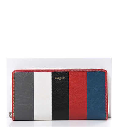 Balenciaga Agneau Arena Multicolore Bazar Continental Zip Around Wallet Grey White Black Red Blue 7 of 7