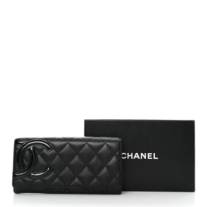 Chanel Calfskin Quilted Cambon Gusset Flap Wallet Black 11 of 11
