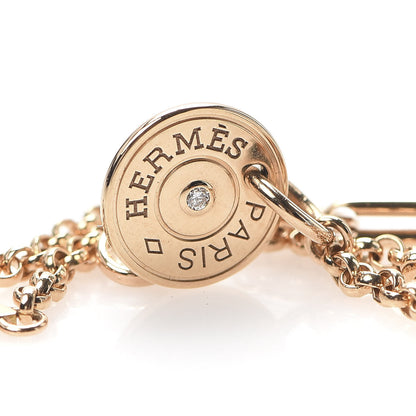 Hermes 18K Rose Gold Diamond Gambade Bracelet SH 6 of 8