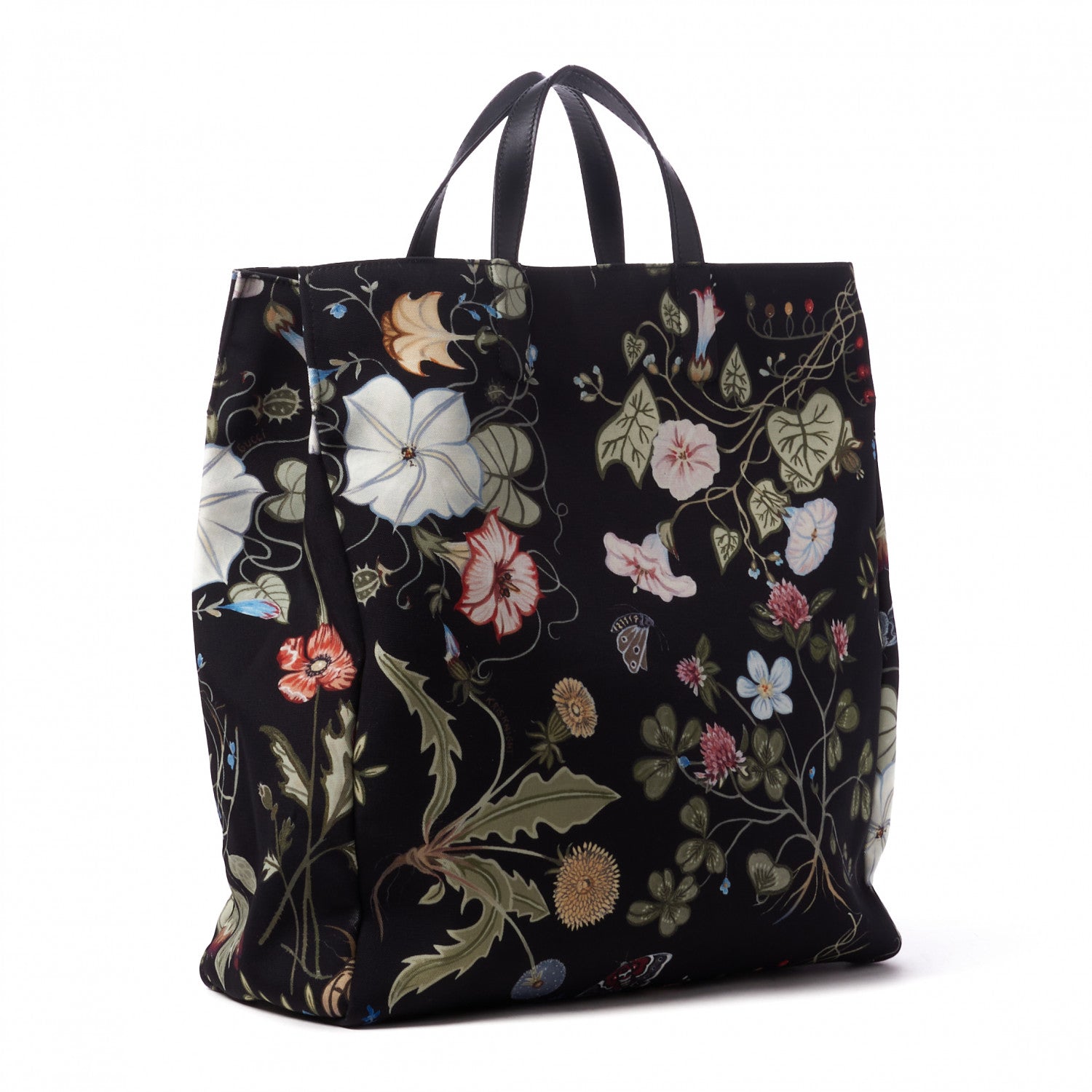 Gucci Canvas G-Active Flora Vertical Tote Black 2 of 8