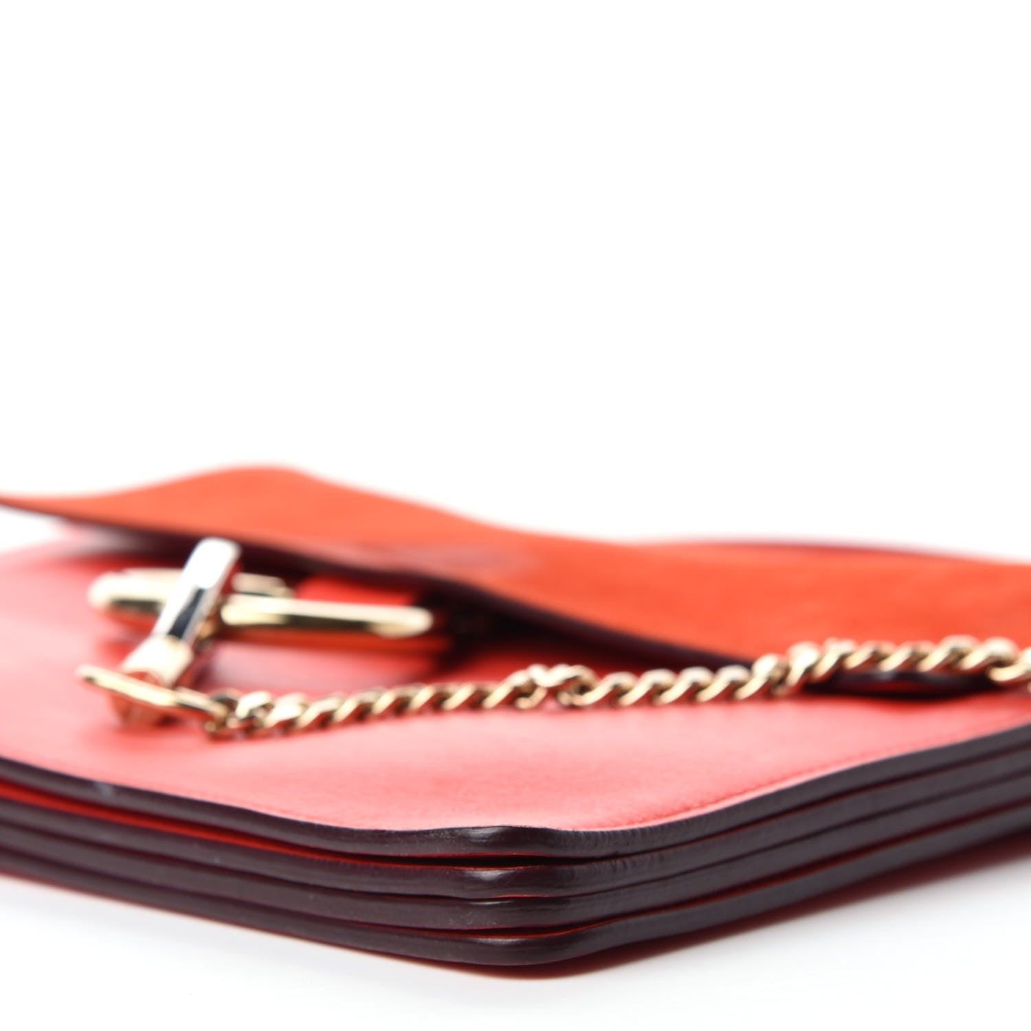Chloe Calfskin Suede Medium Faye Shoulder Bag Sepia Red 7 of 12