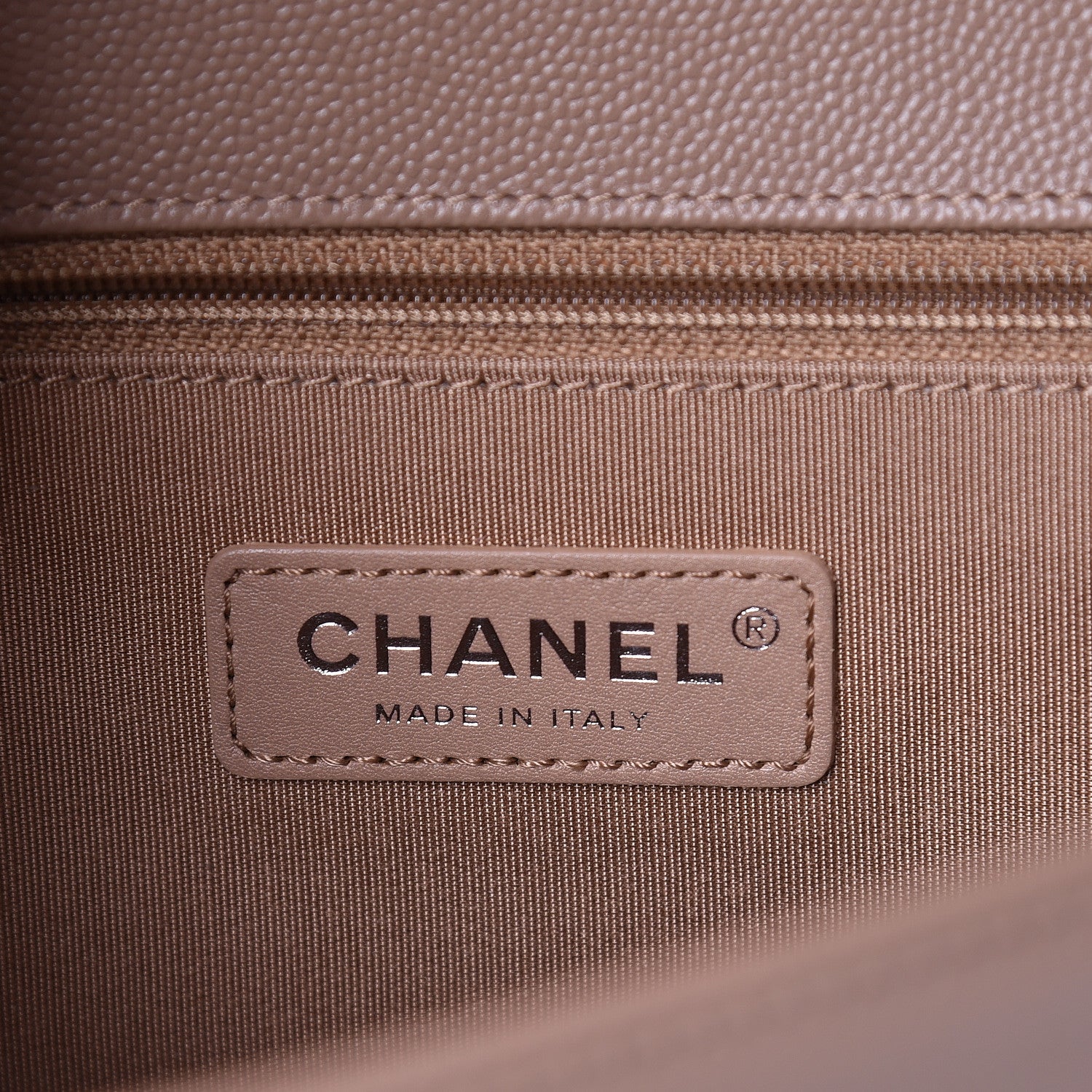 Chanel Caviar Chevron New Medium Boy Flap Dark Beige 6 of 13
