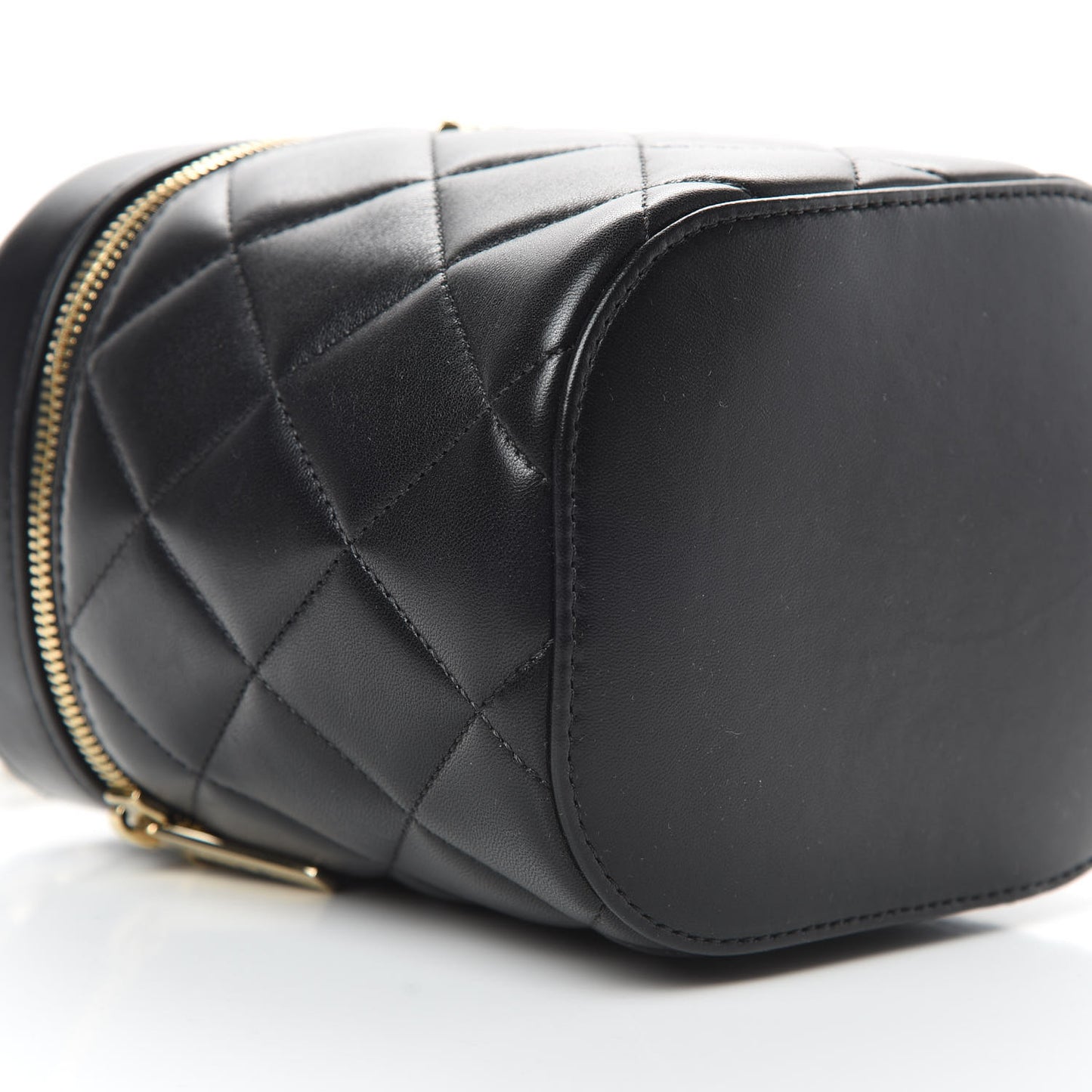Lambskin Quilted Trendy Vanity Case Black
