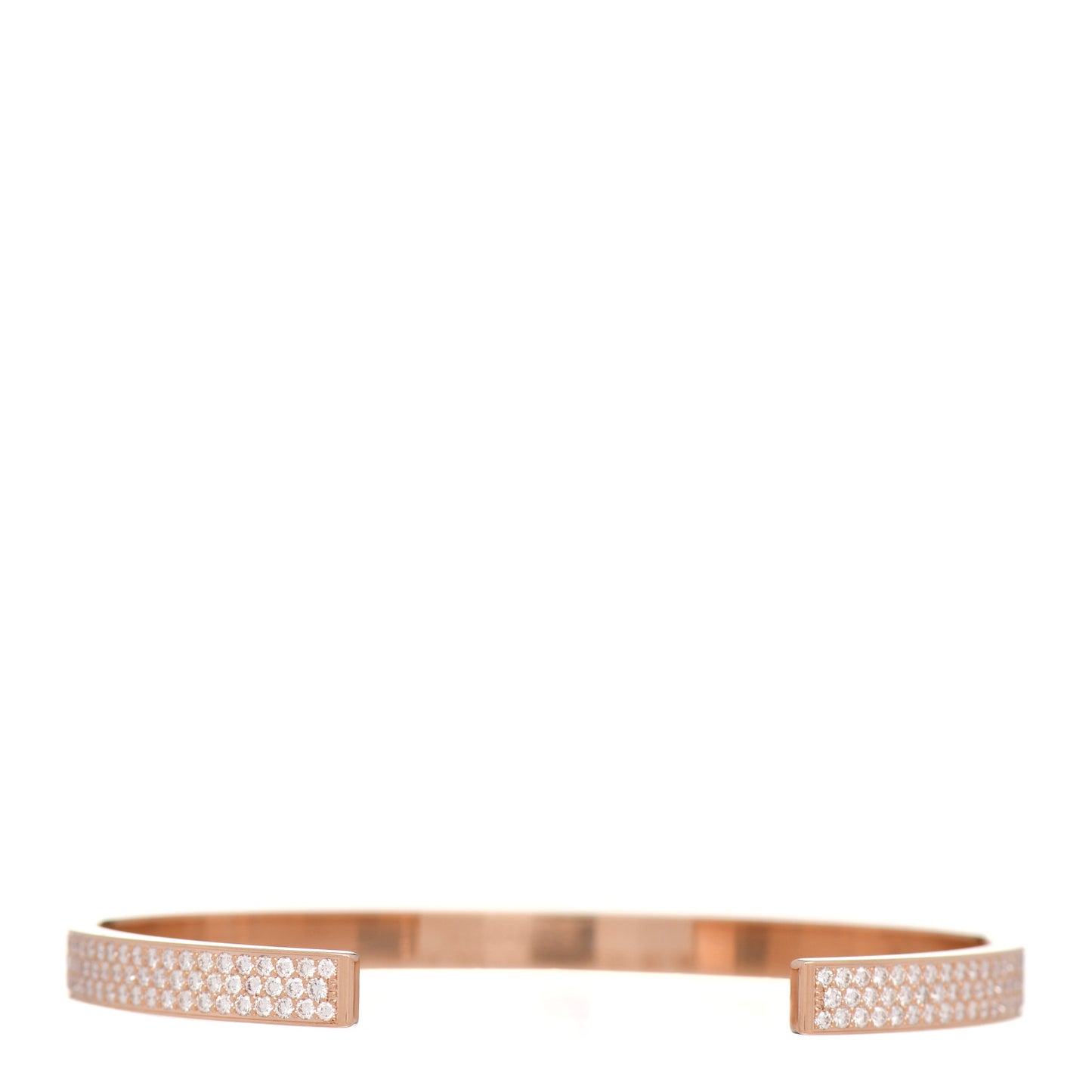 18K Rose Gold Diamond Pave Kelly Clochette Cuff Bracelet SH