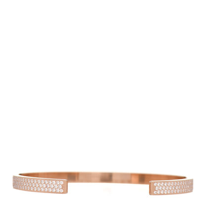 Hermes 18K Rose Gold Diamond Pave Kelly Clochette Cuff Bracelet SH 4 of 4