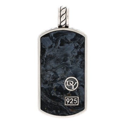 David Yurman Sterling Silver Pietersite Dog Tag Pendant 1 of 3
