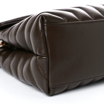 Saint Laurent Calfskin Y Quilted Monogram Medium Loulou Chain Satchel Soil Brown 9 of 15