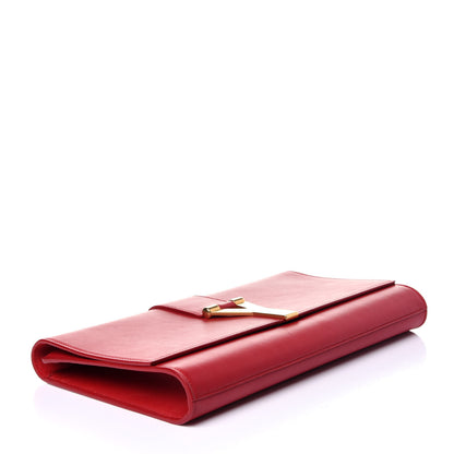 Saint Laurent Calfskin Classic Y Ligne Clutch Red 4 of 11