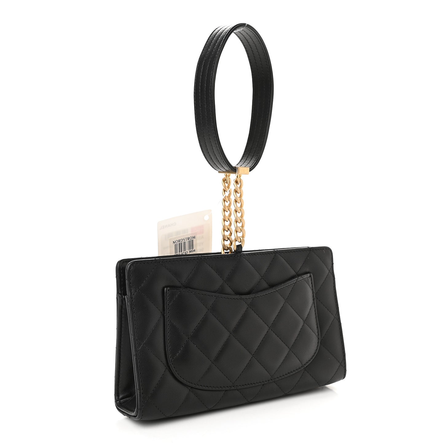 Lambskin Quilted Evening By The Sea Clutch Black