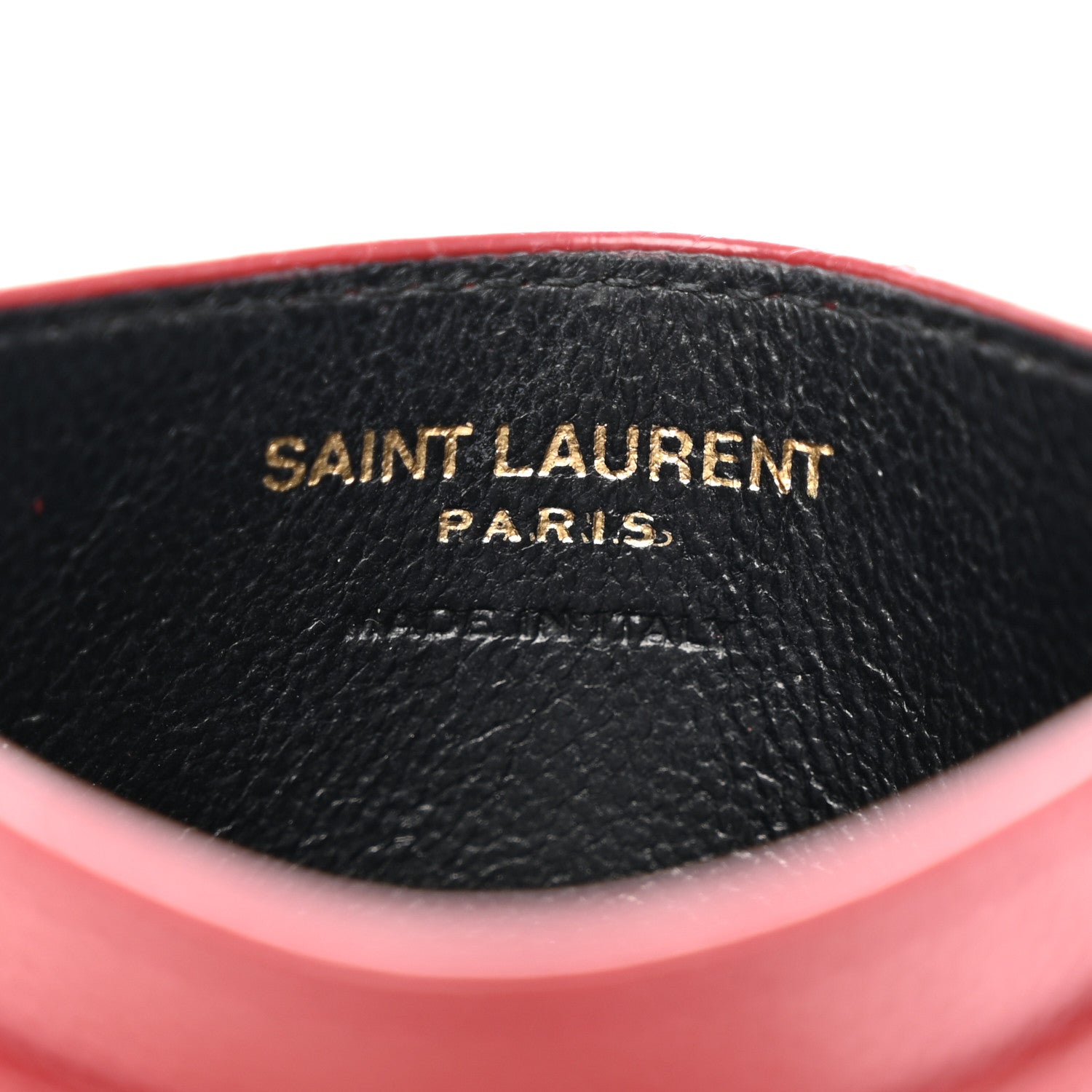 Saint Laurent Grain De Poudre Matelasse Chevron Monogram Credit Card Case Opyum Red 6 of 16