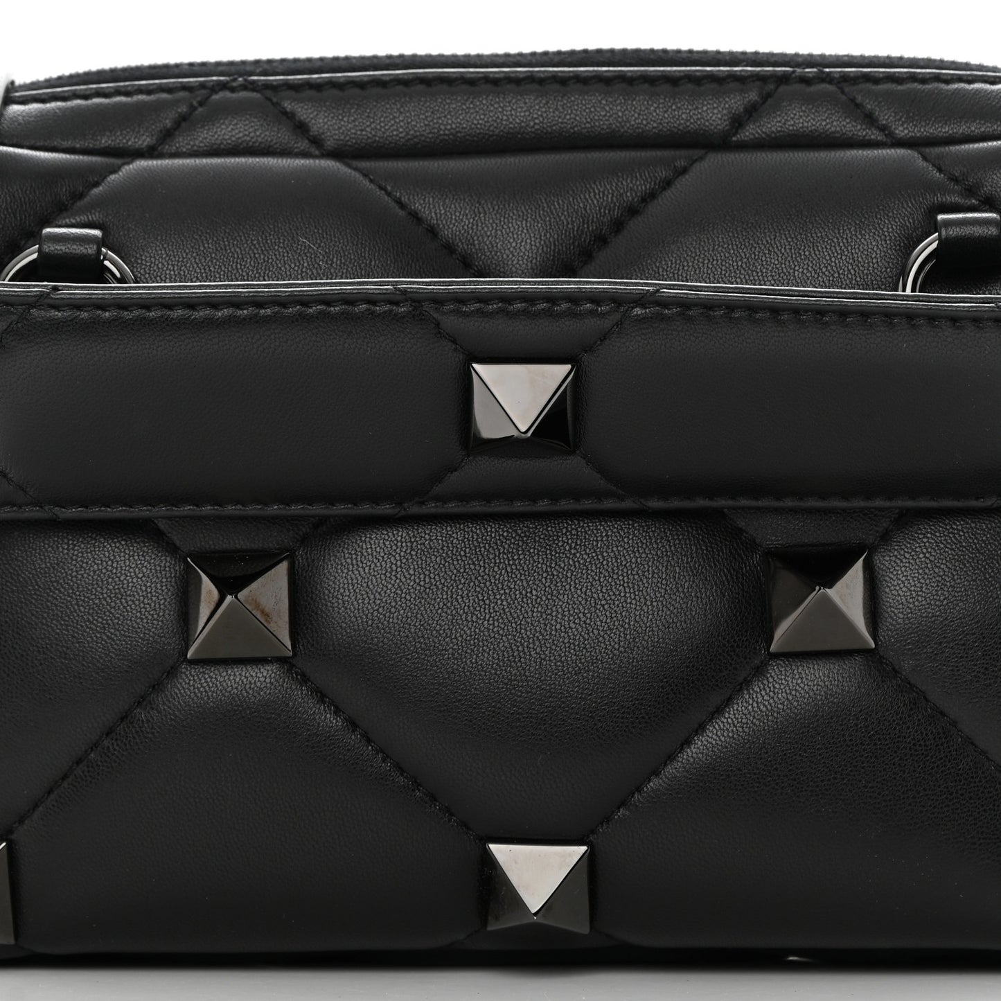 Nappa Monochrome Roman Stud Crossbody Bag Black