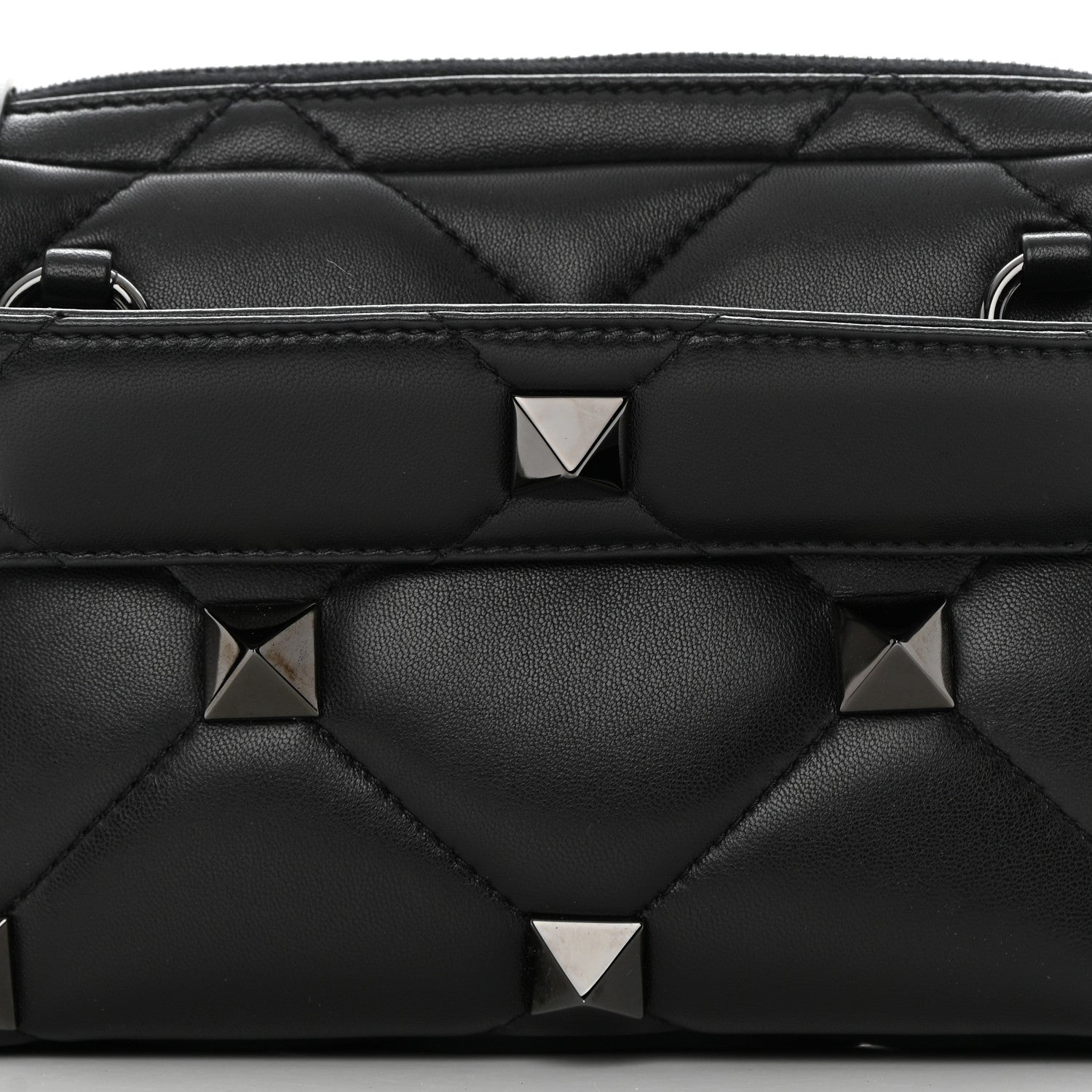 Valentino Garavani Nappa Monochrome Roman Stud Crossbody Bag Black 6 of 11