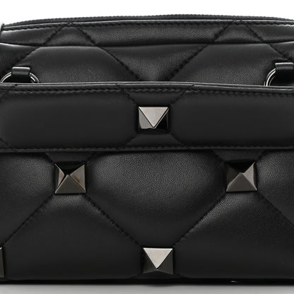 Valentino Garavani Nappa Monochrome Roman Stud Crossbody Bag Black 6 of 11