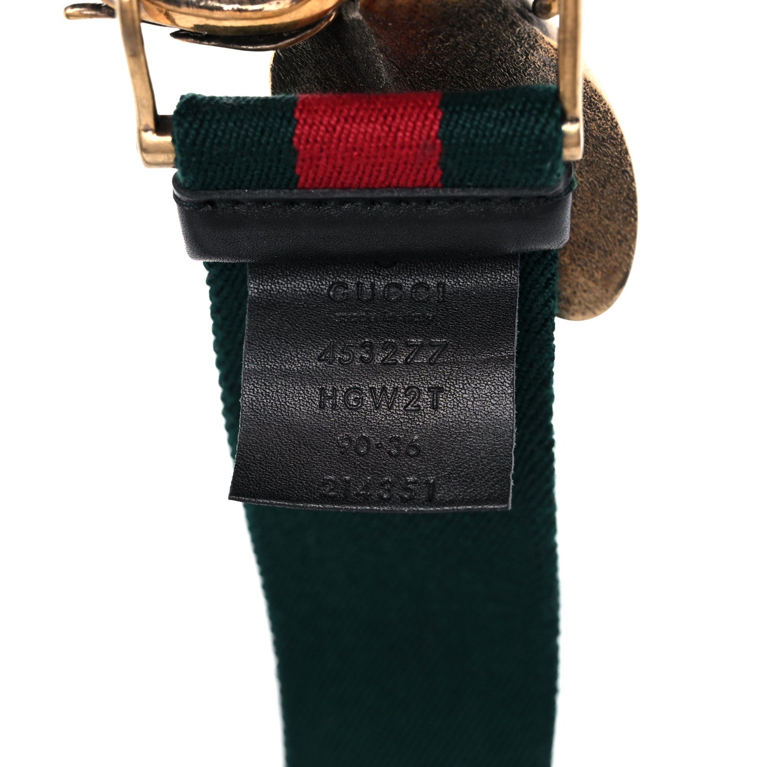 Gucci Web Queen Margaret Bee Belt 90 36 Red Green 4 of 4