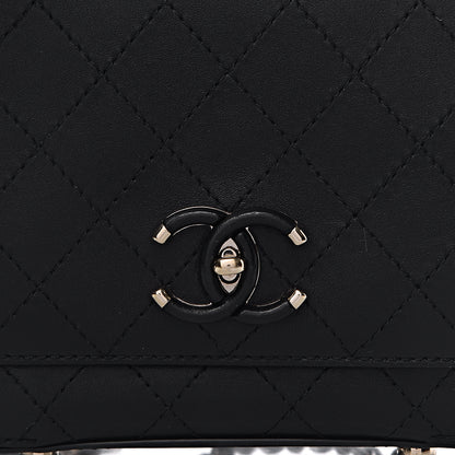 Chanel Calfskin Stitched Small Covered CC Flap Bag Black 10 of 11