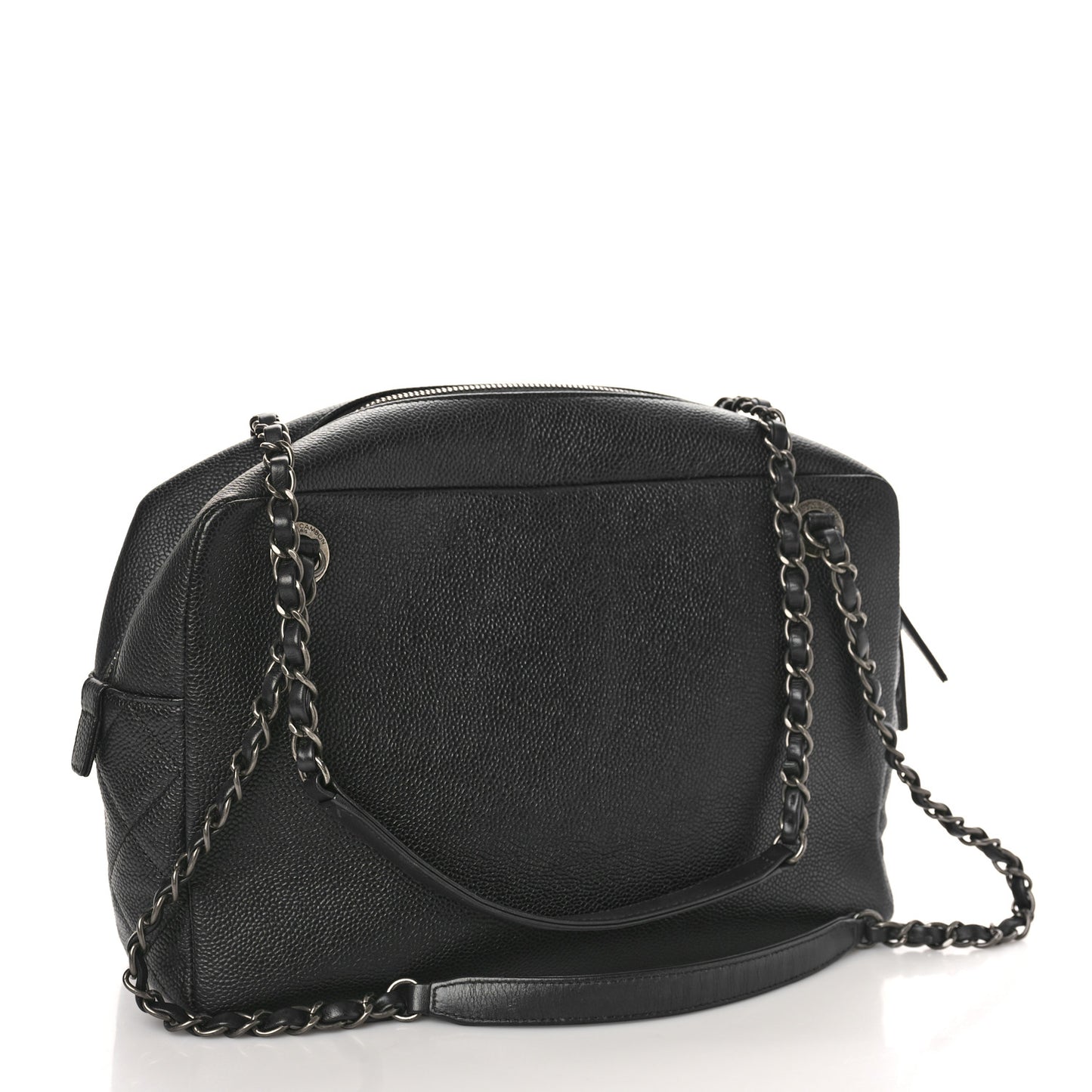 Caviar Lambskin Quilted Coco Break Camera Case Black
