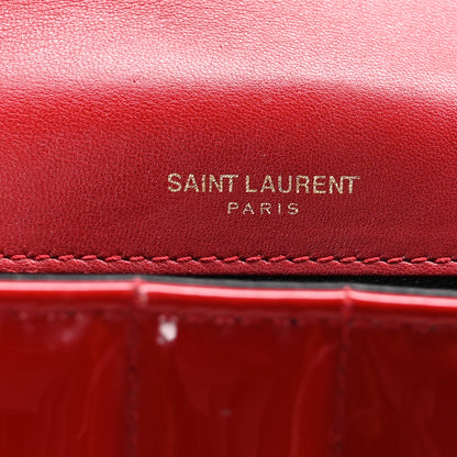 Saint Laurent SAINT LAURENT Patent Matelasse Monogram Small Vicky Chain Bag Red 6 of 9
