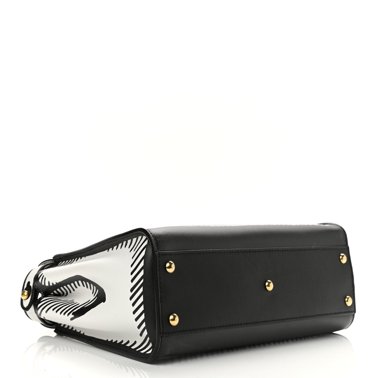 X JOSHUA VIDES Calfskin Medium Peekaboo Iconic Satchel White Black