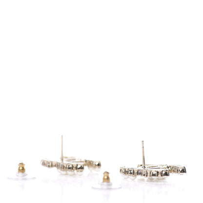 Chanel Crystal Pearl CC Dazzling Domino Earrings Gold 3 of 5
