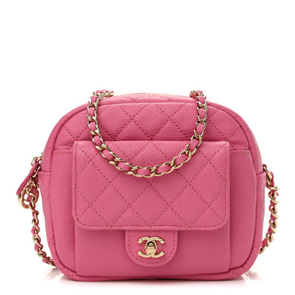 Chanel Caviar Quilted CC Day Camera Case Pink 1 of 10