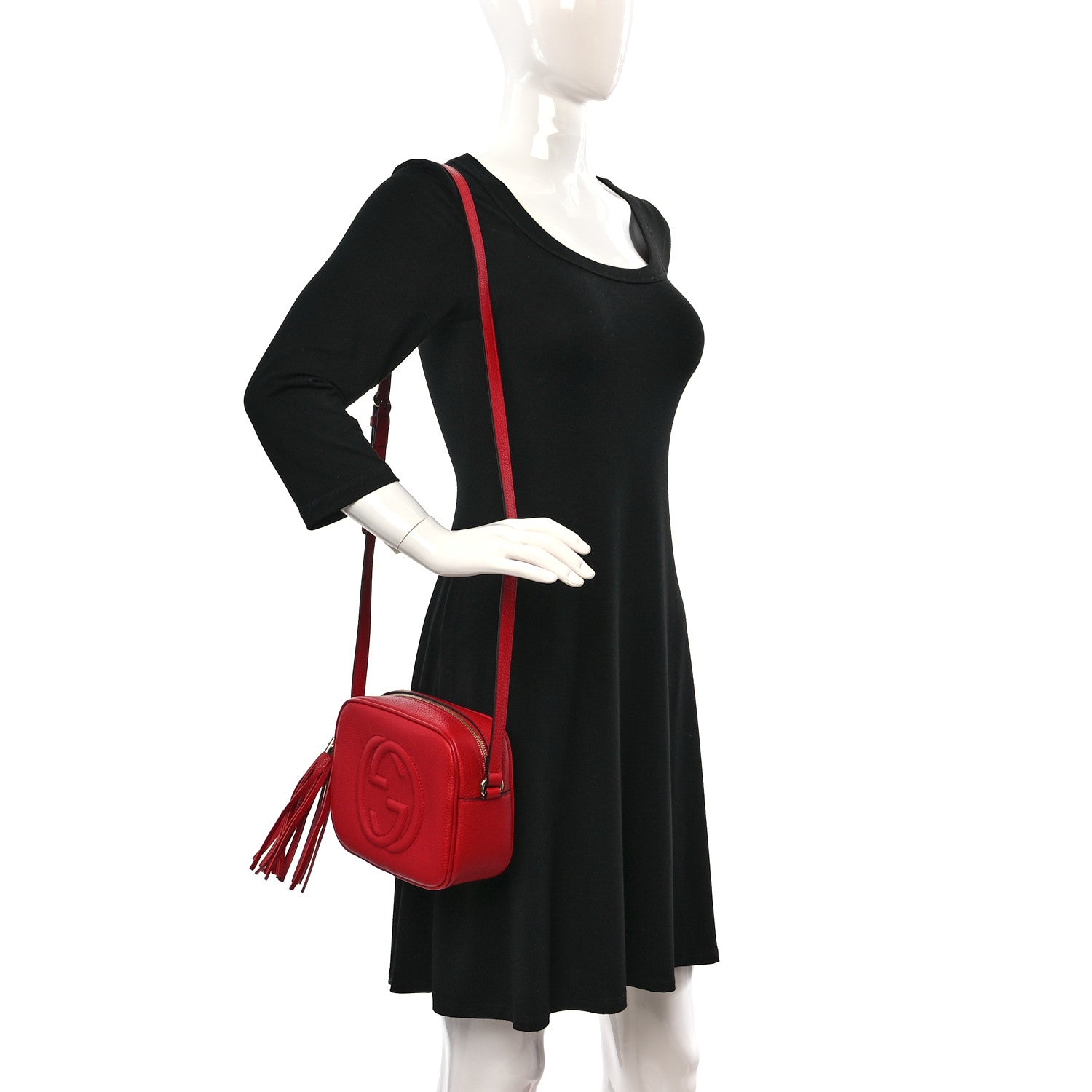 Gucci Pebbled Calfskin Small Soho Disco Bag Tabasco Red 2 of 10