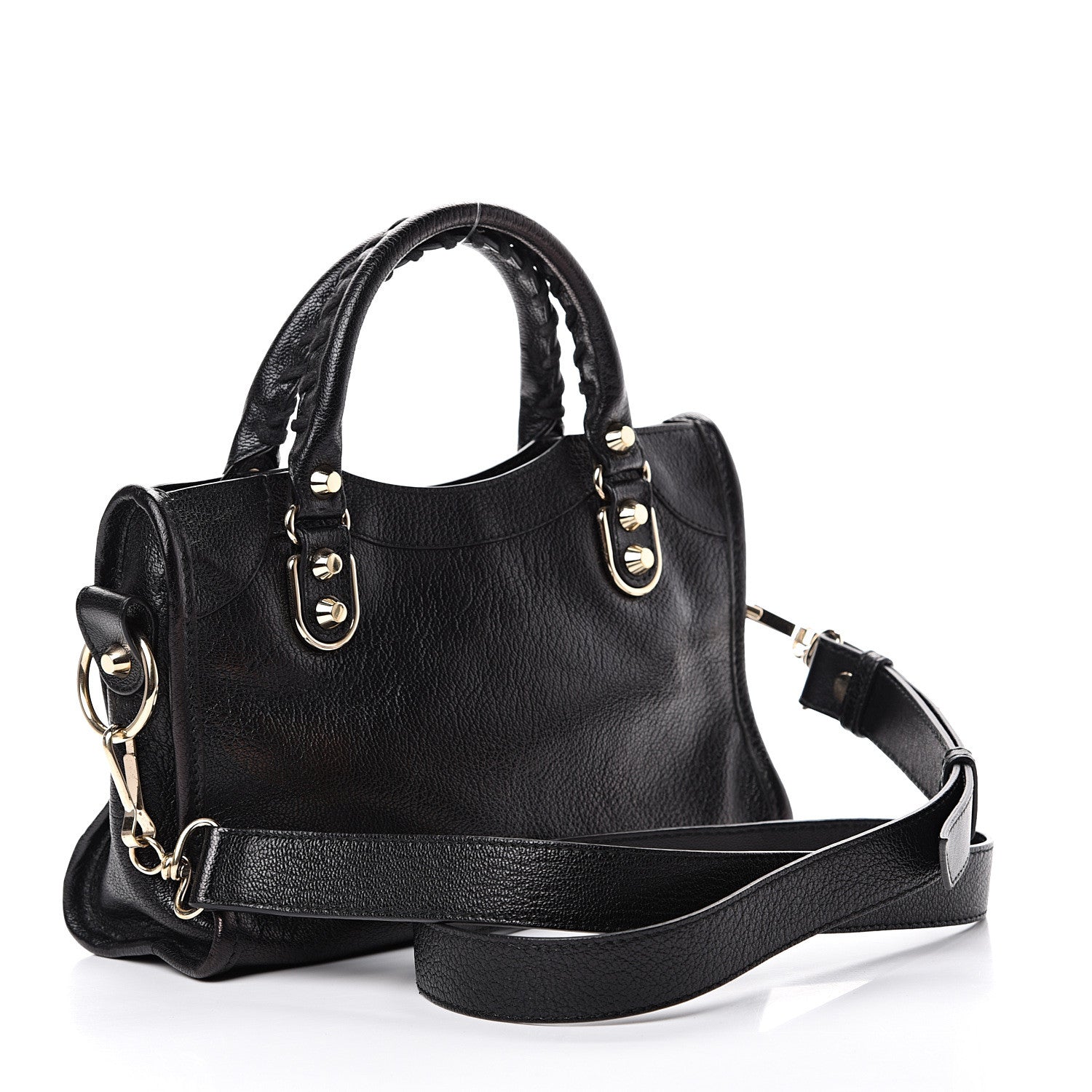Balenciaga Chevre Gold Metallic Edge Hardware Mini City Black 2 of 9