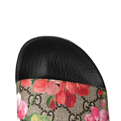 Gucci GG Supreme Monogram Blooms Slide Sandals 39 Beige Multicolor 8 of 9