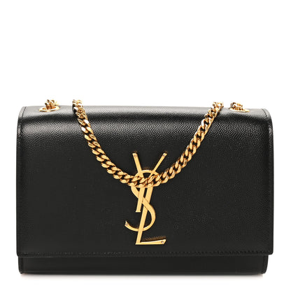 Saint Laurent Grain De Poudre Small Monogram Kate Satchel Black 1 of 9