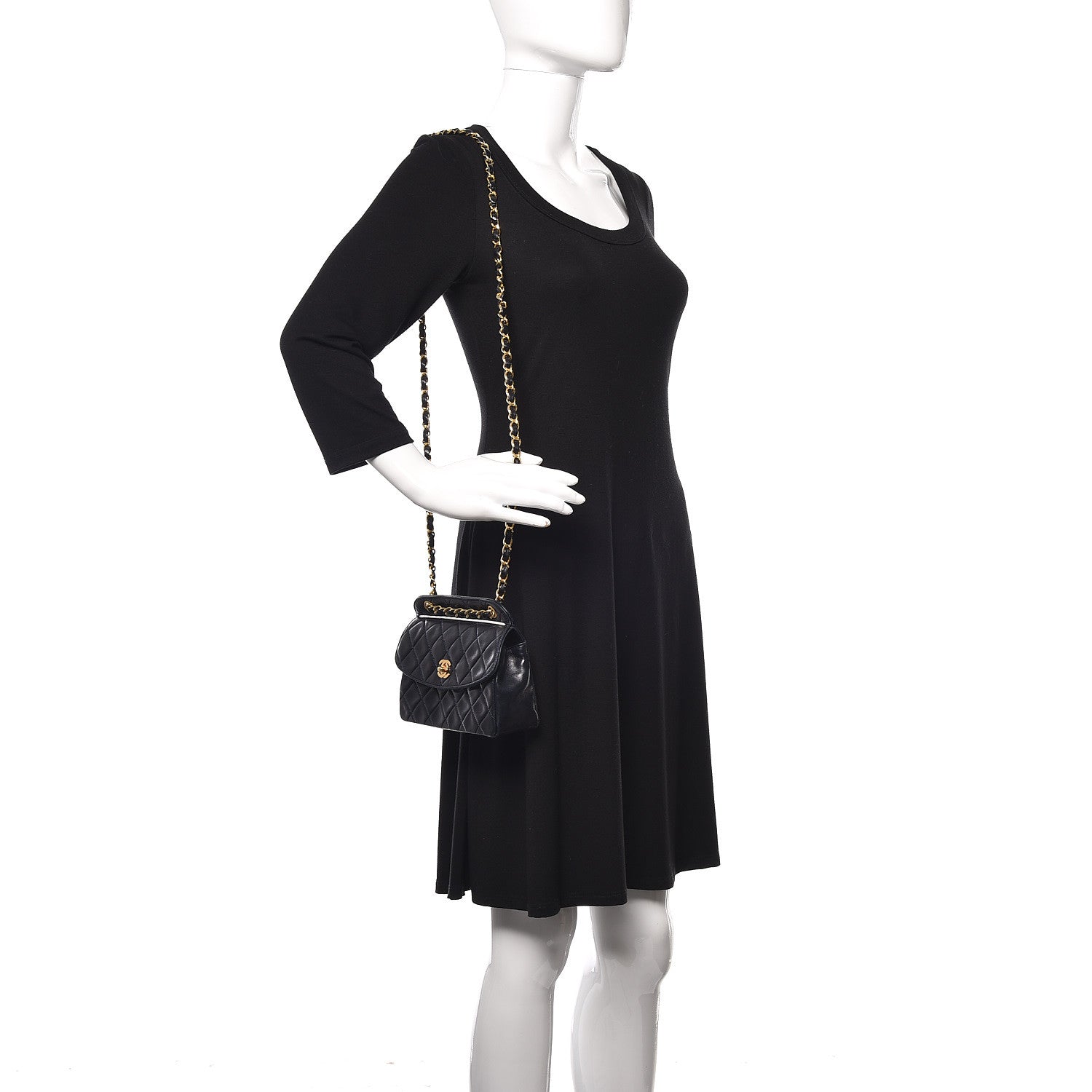 Chanel Lambskin Quilted Small Single Flap Navy 2 of 16