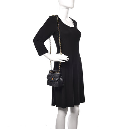 Chanel Lambskin Quilted Small Single Flap Navy 2 of 16