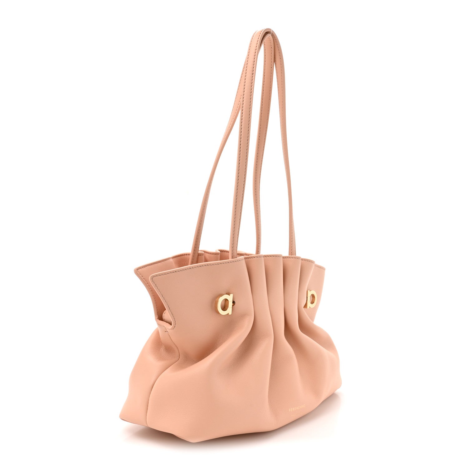 Salvatore Ferragamo Lambskin Small Dumpling Soft Bag Pink 3 of 9