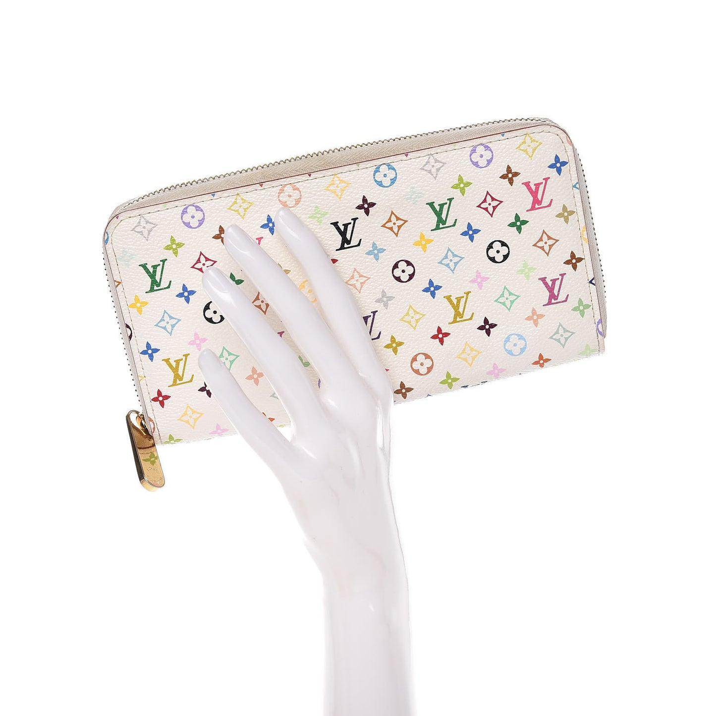 Monogram Multicolor Zippy Wallet White