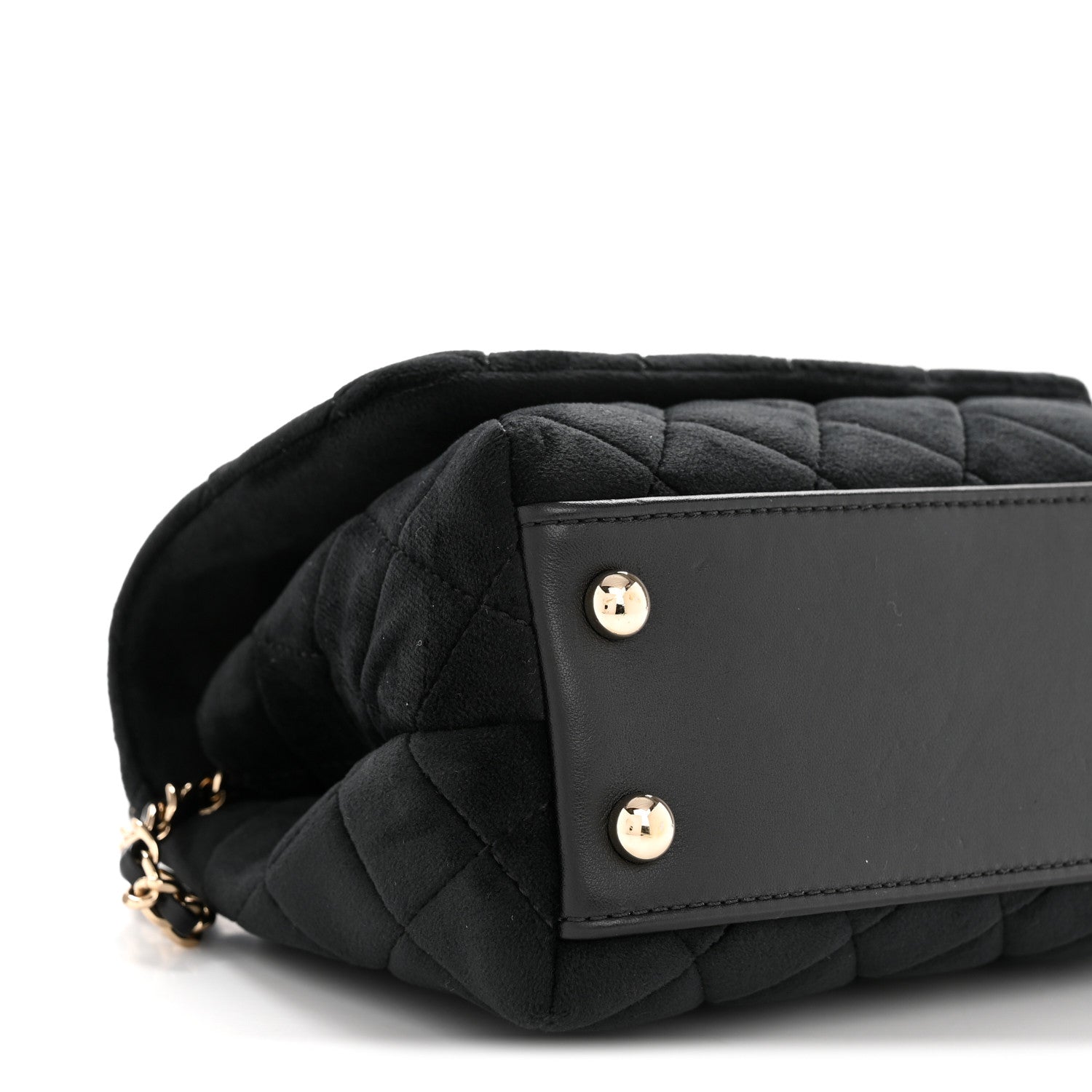 Chanel Velvet Crystal Quilted Extra Mini Coco Handle Flap Black 9 of 11