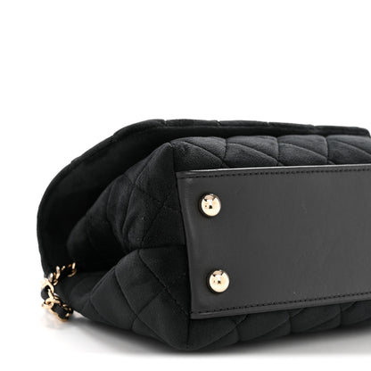 Chanel Velvet Crystal Quilted Extra Mini Coco Handle Flap Black 9 of 11