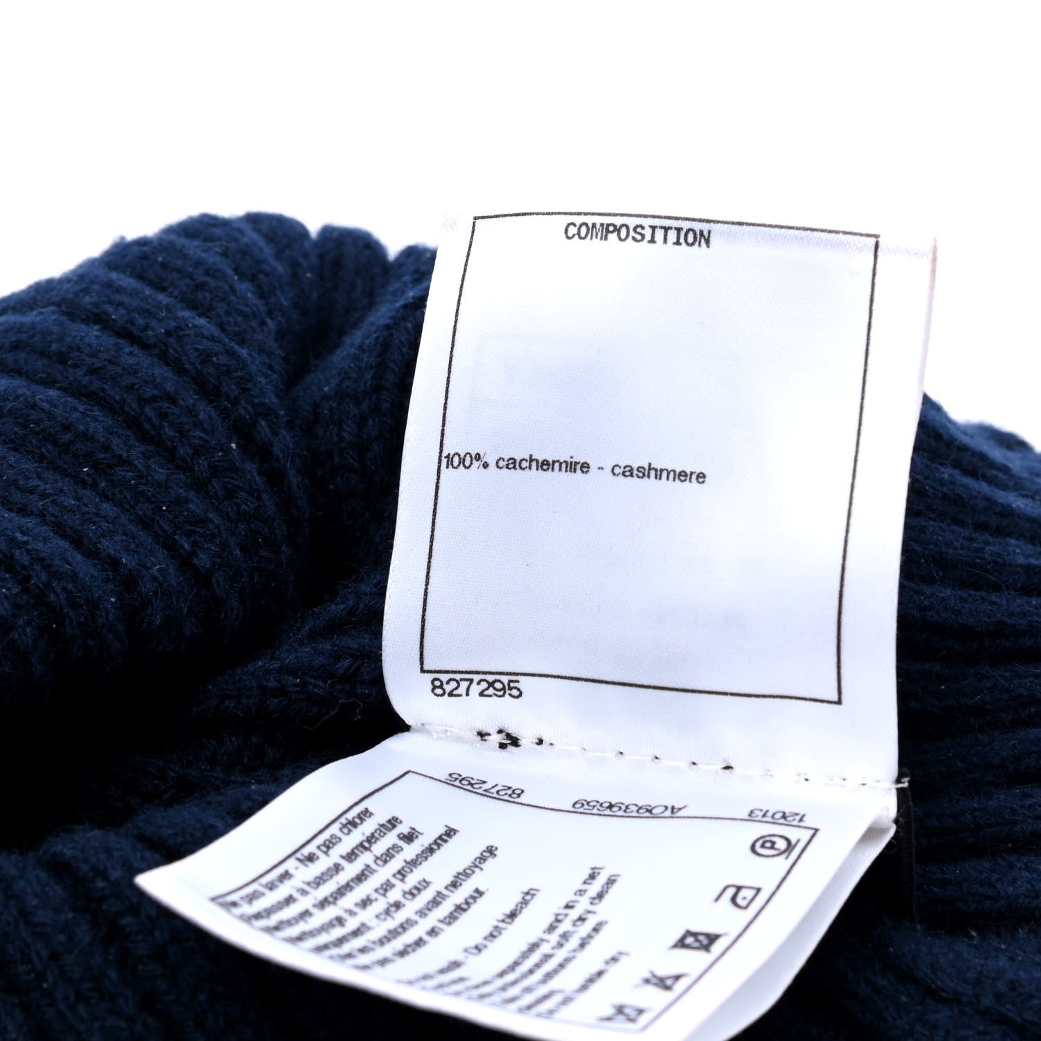 Chanel Cashmere Pearl Beanie Hat L Navy 4 of 4