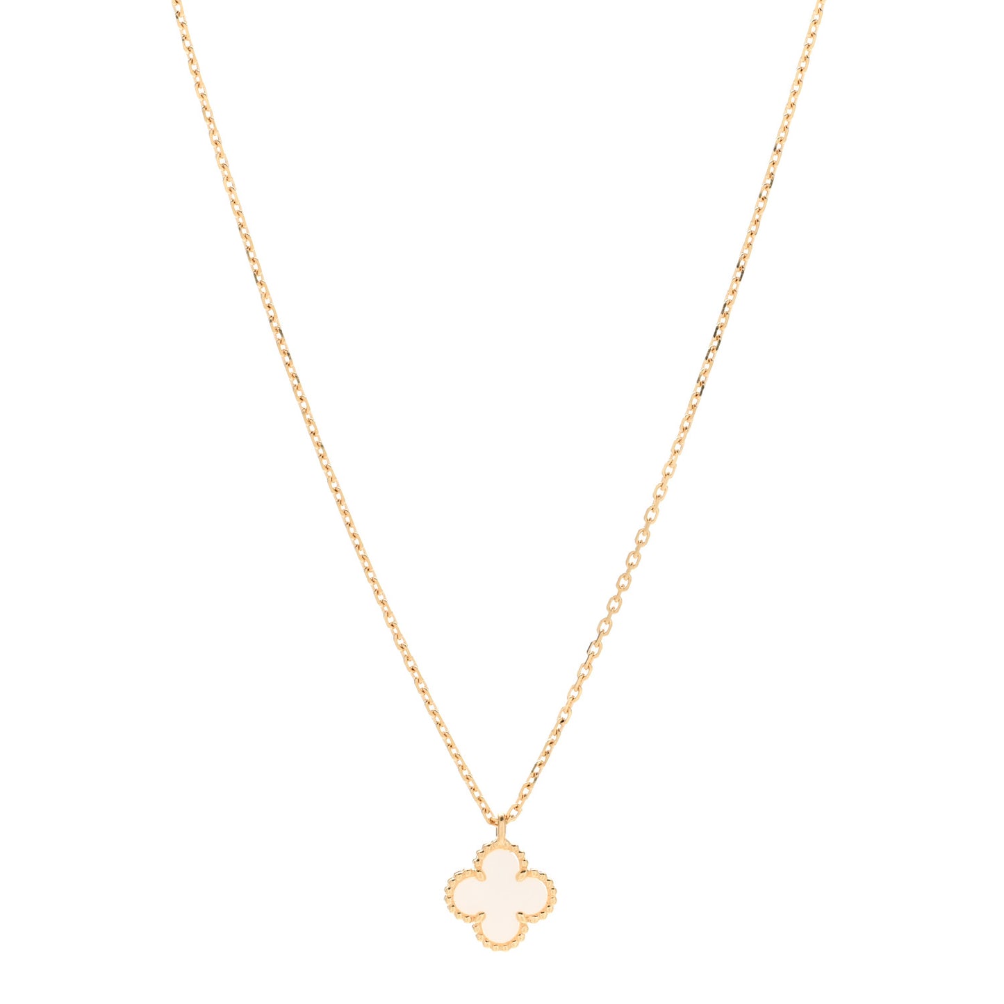18K Yellow Gold Mother of Pearl Sweet Alhambra Pendant Necklace