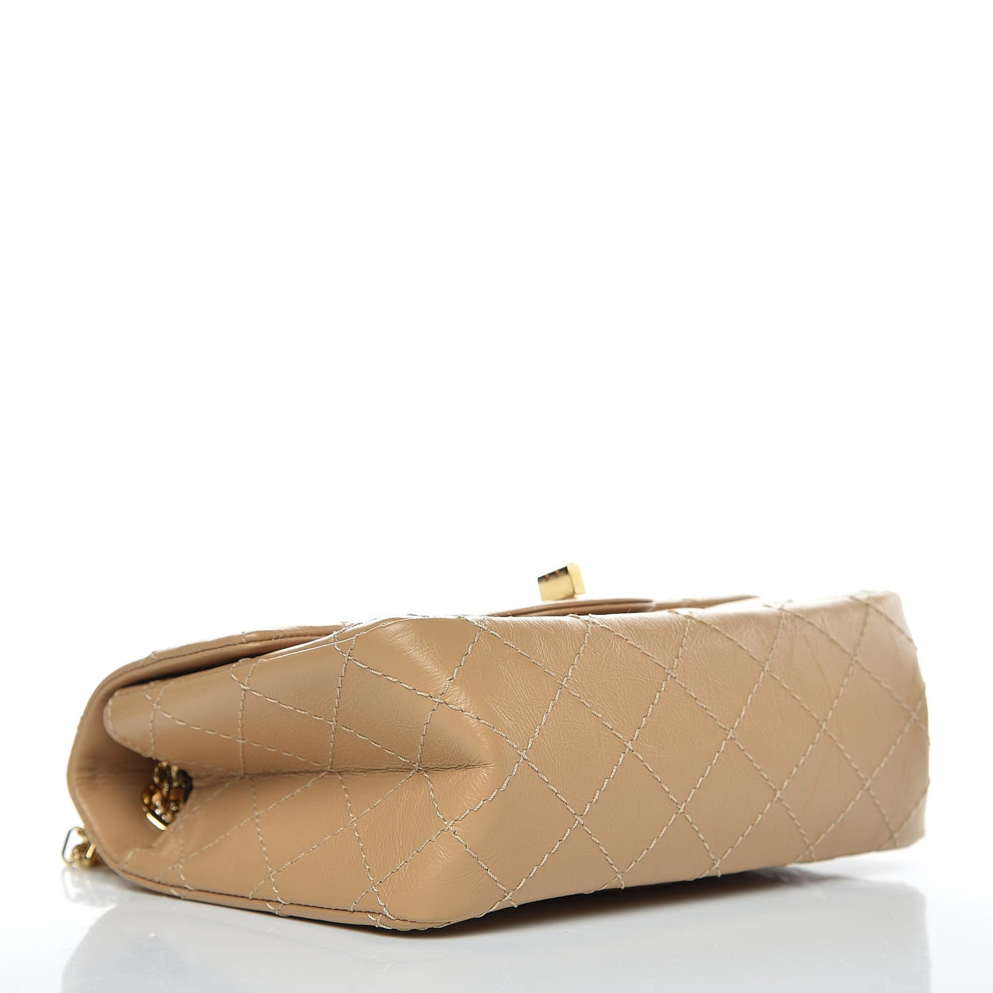 Aged Calfskin Quilted 2.55 Reissue Mini Flap Beige