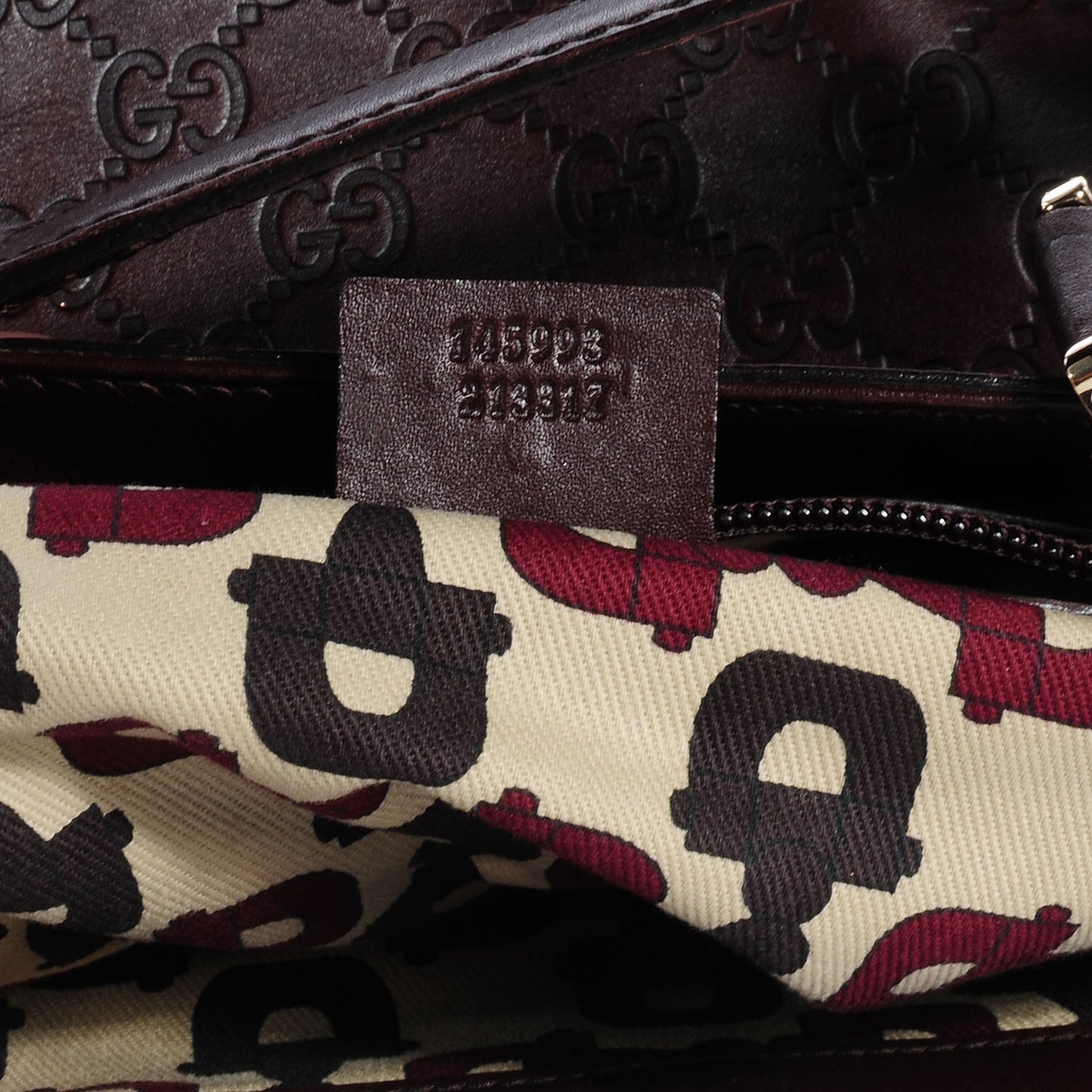 Guccissima Large Punch Tote Chocolate Brown