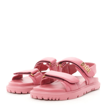 Christian Dior Lambskin Dioract Sandals 38 Pink 3 of 9