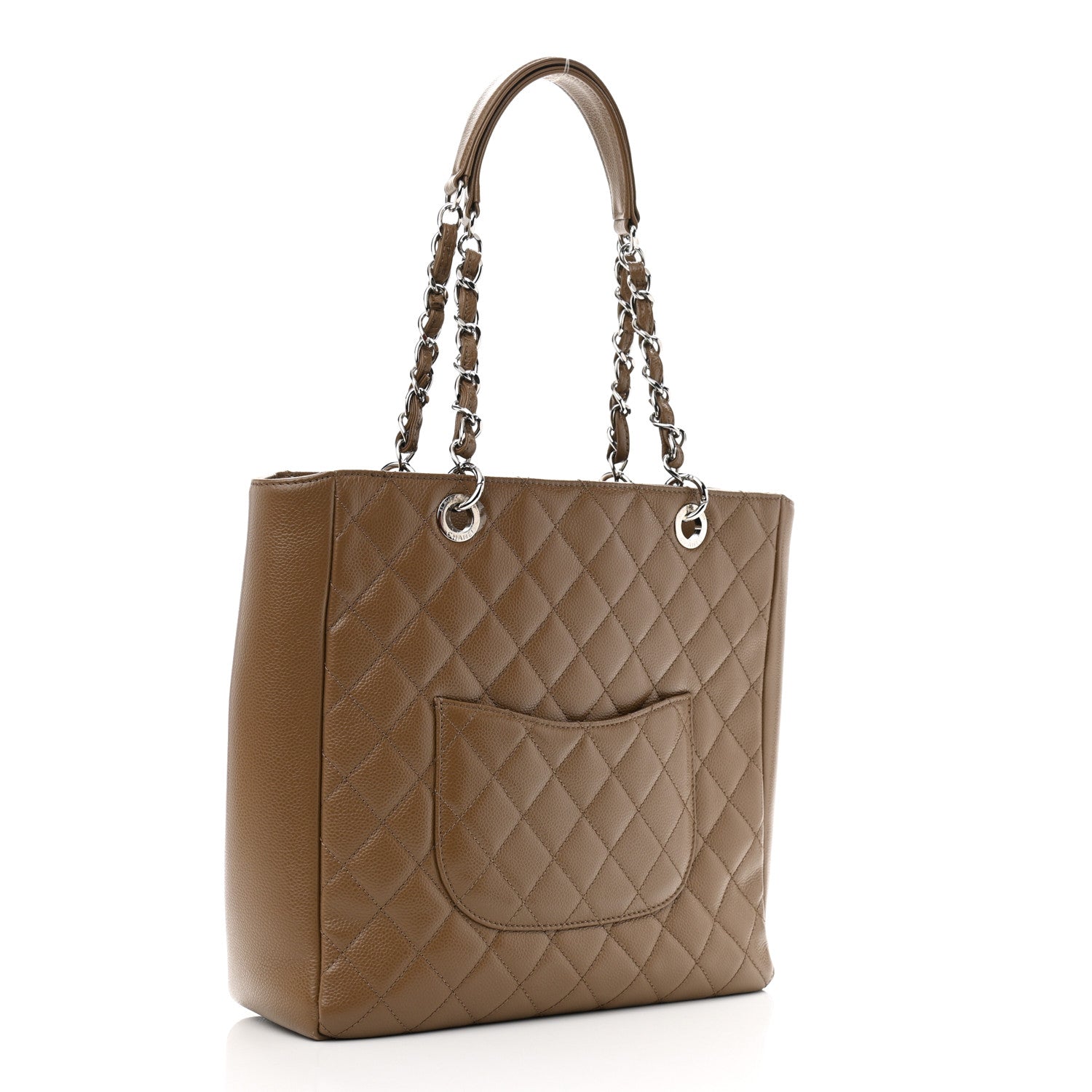 Chanel Caviar Quilted Vertical Grand Shopping Tote GST Dark Beige 3 of 11